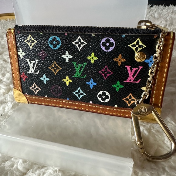 Louis Vuitton Murakami Multicolor Monogram Pochette Cles Black - Picture 4 of 12